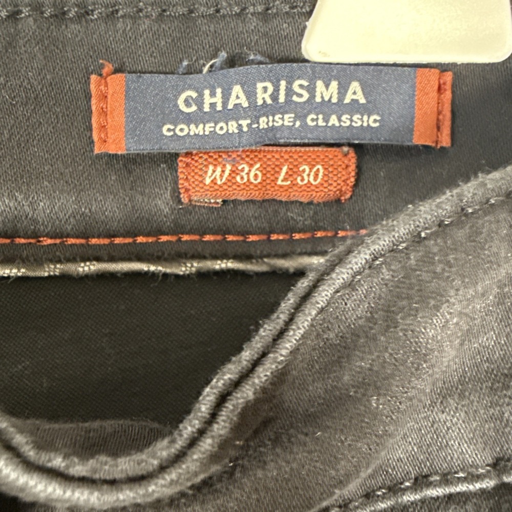 34 Heritage Charisma Pants Mens 36x30 Black Chino Classic Stretch Comfort Pocket - Picture 3 of 10
